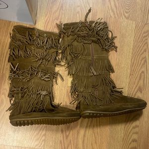 Minnetonka tall suede boots